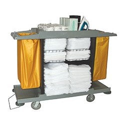 Housekeeping Maid Cart Both Side Vinyl Bag with Vacuum Stand