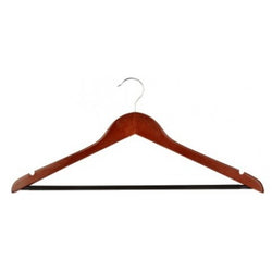 Men Coat Hanger Mahogany Stain- Open Hook